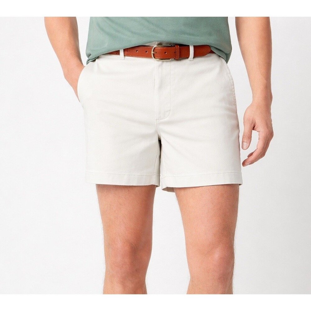 J. Crew Men's White 5" Flex Chino Shorts Stretch 35 Preppy NWT